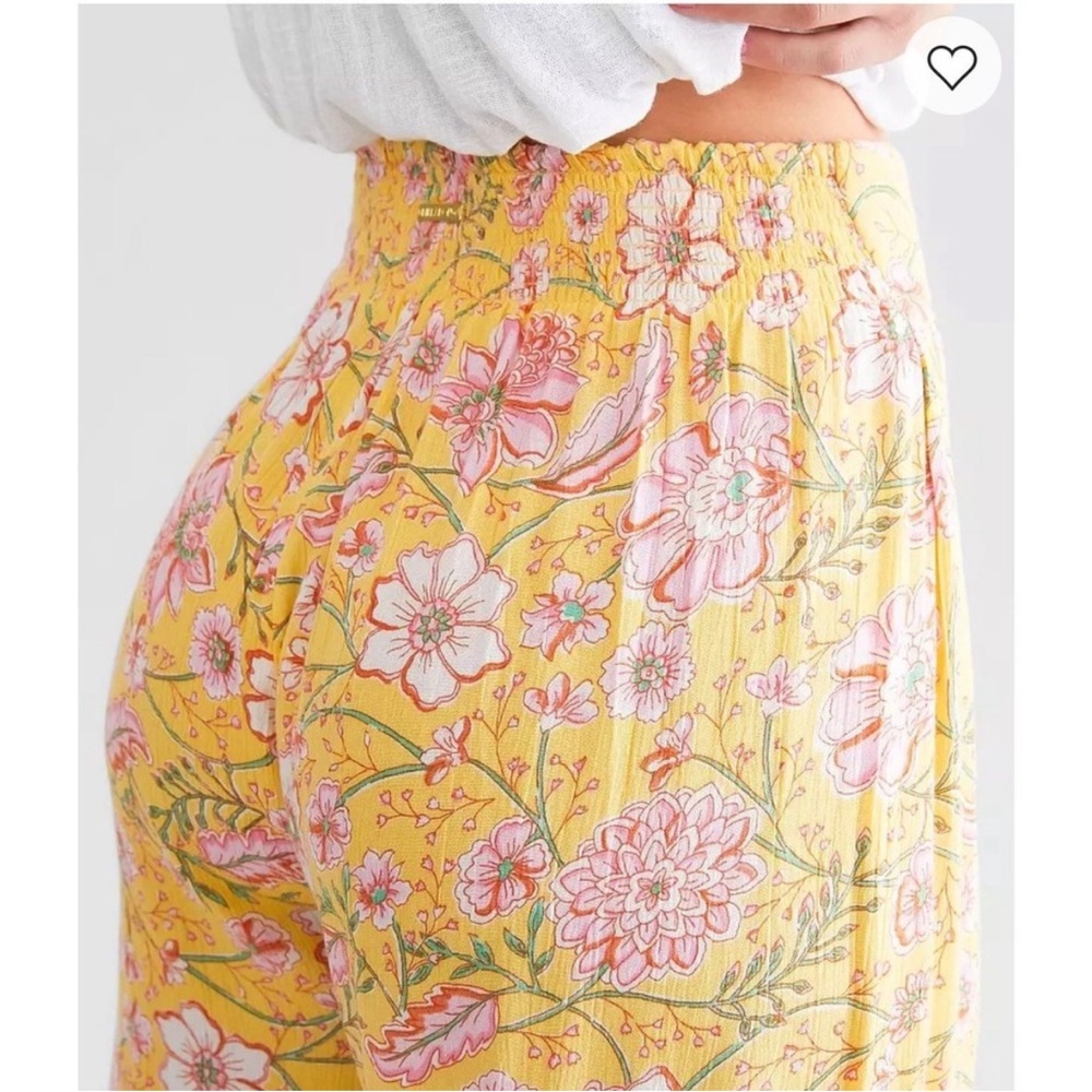 BILLABONG Split Spirit Pant Boho MEDIUM Floral Split Wide Leg High Waisted NWT - Picture 4 of 8